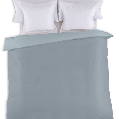 COPRIPIUMINO reversibile bicolore acciaio-argento - 135/140 letto (1 pezzo) - 100% cotone - 144 fili. Peso: 115