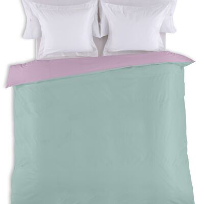 Zweifarbiger wendbarer Bettbezug in Aqua-Mauve – 90 cm Bett (1 Stück) – 100 % Baumwolle – 144 Fäden. Gewicht: 115