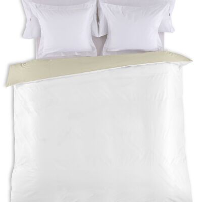 COPRIPIUMINO reversibile bicolore bianco pietra - 90 letto (1 pezzo) - 100% cotone - 144 fili. Peso: 115