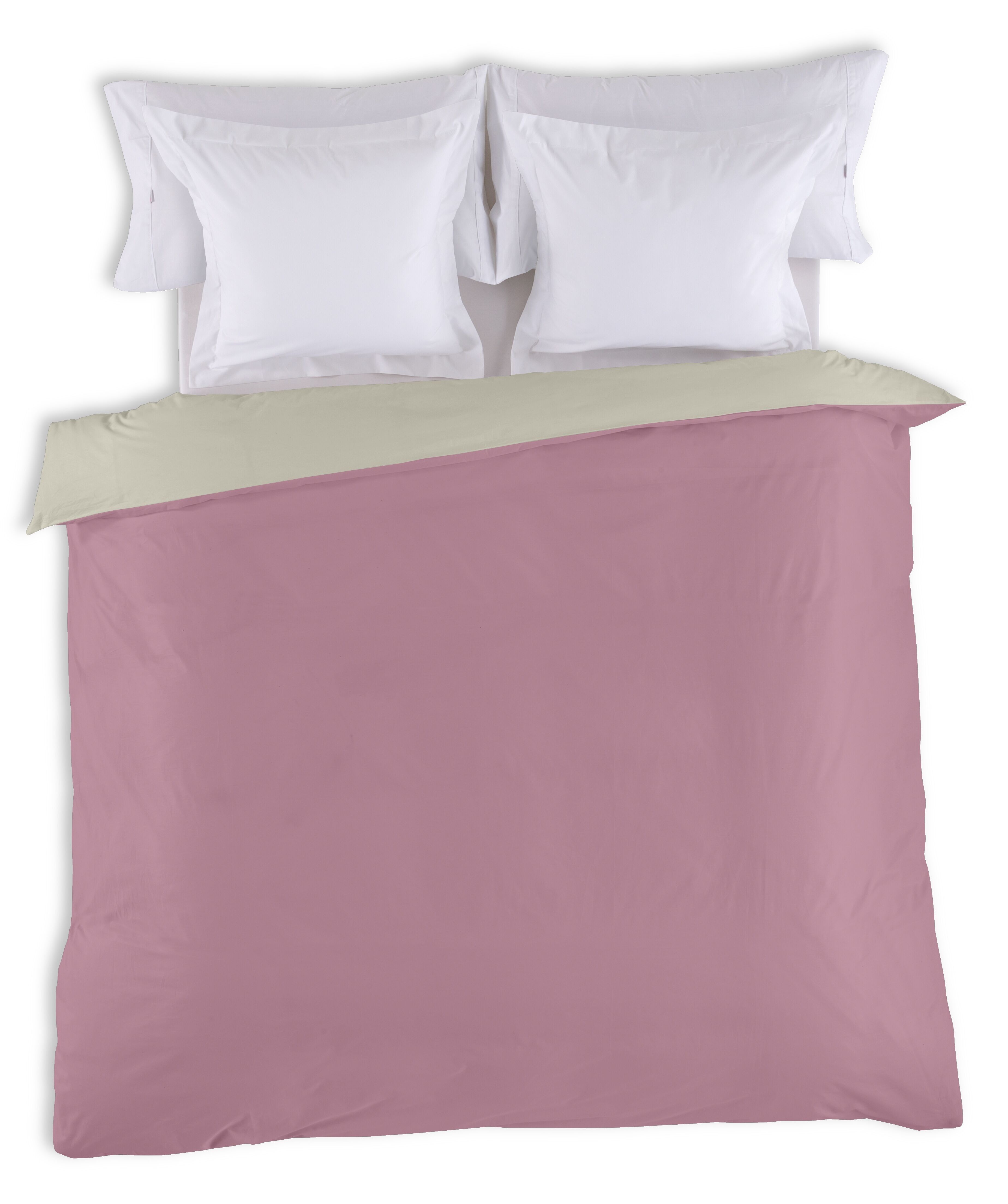 Reversible quartz-stone DUVET COVER - Bed of 105 (1 piece) - 50% cotton / 50% polyester - 144 threads. Weight: 115