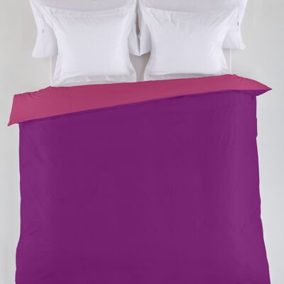 FUNDA NORDICA reversible morado-fucsia - Cama de 105 (1 pieza) - 50% algodón / 50% poliéster - 144 hilos. Gramage: 115