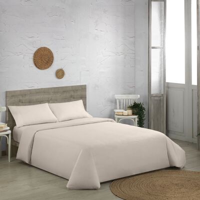Natural color organic cotton duvet cover set. Hemstitch finish. 105 cm bed. 3 pz