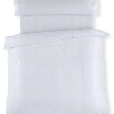 Bettbezug-Set aus Satin mit Streifeneffekt – 105-Bett (3-teilig) – 100 % Baumwolle – 300 Fäden. Gewicht: 118