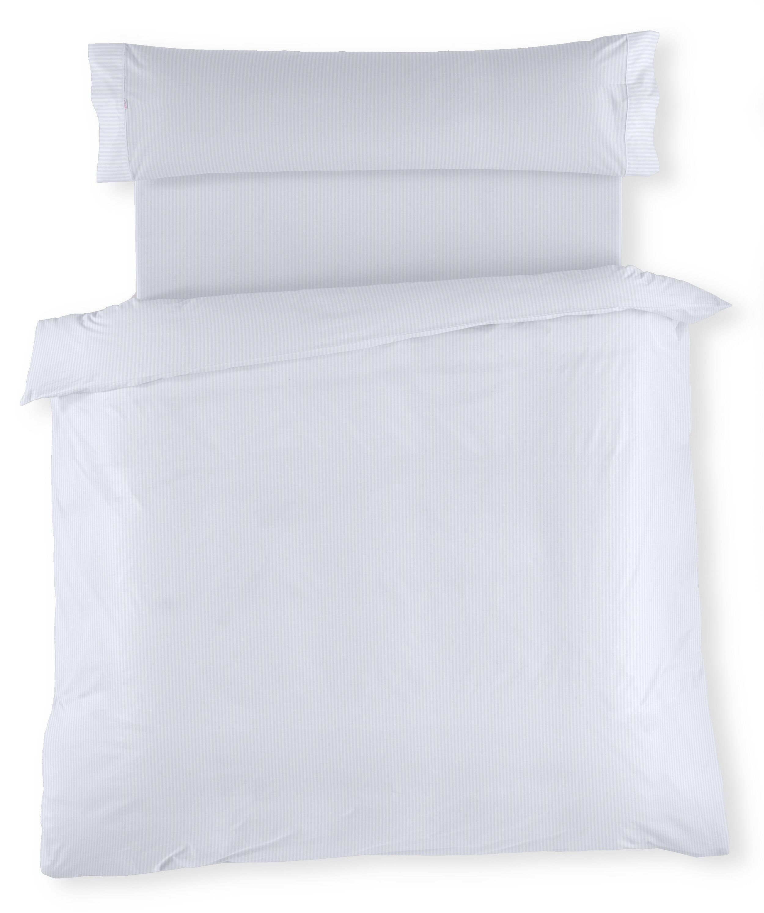 Bettbezug-Set aus Satin mit Streifeneffekt – Bett 135/140 (3 Teile) – 100 % Baumwolle – 300 Fäden. Gewicht: 118