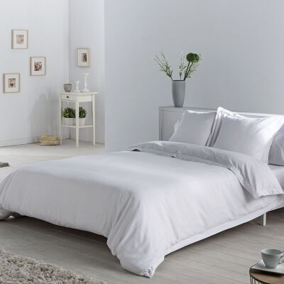 Florgewebtes Bettbezug-Set (3-teilig) – weiße Farbe – 135/140 cm großes Bett – inklusive 2 Kissenbezügen
