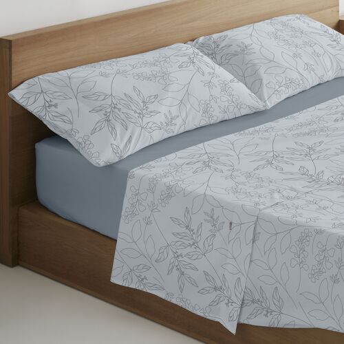 Juego de sábanas Circe color acero. Cama de 180 cm. 4 piezas