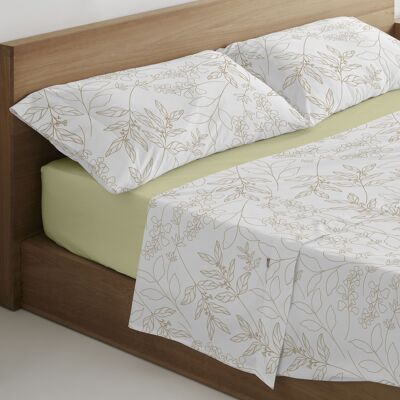 Completo lenzuola Circe Crema. Letto da 150 (2 alm) cm. 4 pezzi