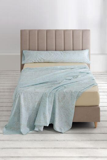 Ensemble de draps bleu Circé. Lit de 150 cm. 3 pièces 1