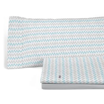 Ensemble de draps bleu Cloe. Lit de 150 cm. 3 pièces 2