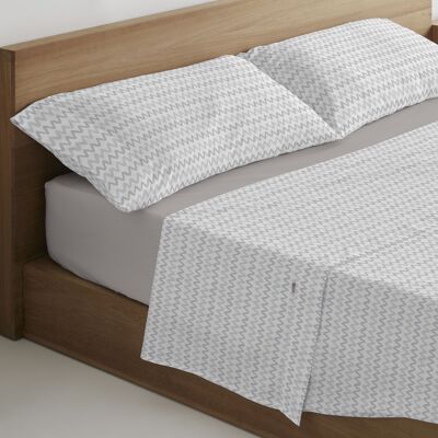 Ensemble de draps gris Cloe. Lit de 160 cm. 4 pièces