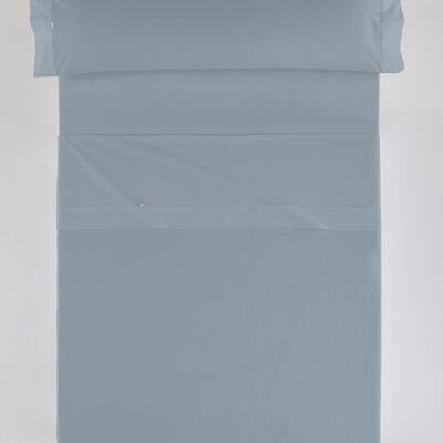 Parure de draps couleur acier - lit 105 (3 pièces) - 100% coton - 200 fils