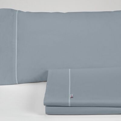 Stahlfarbenes Bettlaken-Set – 105 Bett (3 Stück) – 100 % Baumwolle – 144 Fäden. Gewicht: 115
