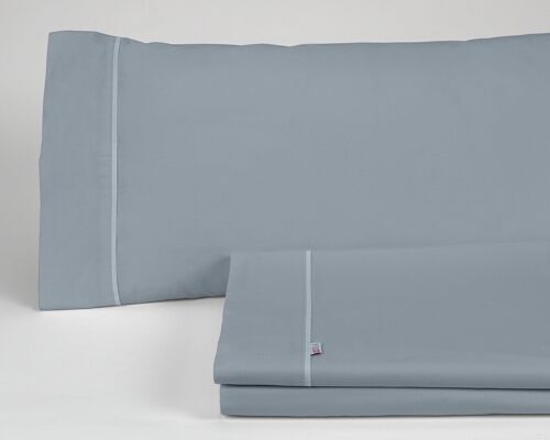 Juego de sábanas color acero - Cama de 135/140 (3 piezas) - 100% algodón - 144 hilos. Gramage: 115