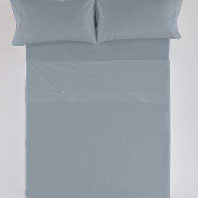 Juego de sábanas color acero - Cama de 150 (4 piezas) - 100% algodón - 200 hilos
