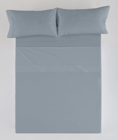 Juego de sábanas color acero - Cama de 160 (4 piezas) - 100% algodón - 200 hilos
