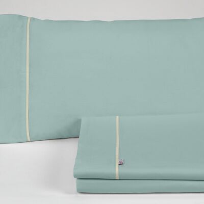 Juego de sábanas color aqua - Cama de 105 (3 piezas) - 100% algodón - 144 hilos. Gramage: 115