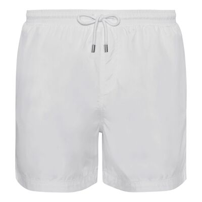 White mid-length swim shorts