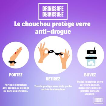 DrinkSafe I Le chouchou anti-drogue protège verre réutilisable à souhait, anti-renversement pour soirées et festivals en toute sécurité 8