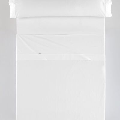 Parure de draps blanc - lit 105 (3 pièces) - 100% coton - 200 fils