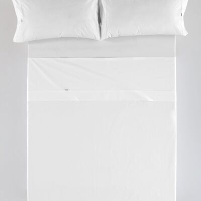 Weißes Bettlaken-Set – 160 cm (4 Stück) – 100 % Baumwolle – 200 Fäden