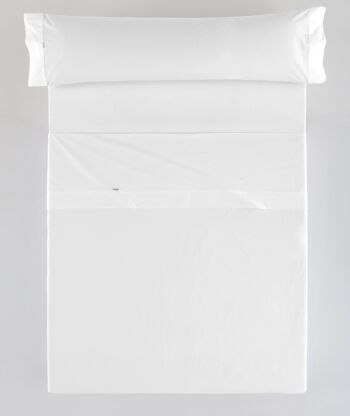 Parure de draps blanc - lit 90 (3 pièces) - 100% coton - 200 fils 1