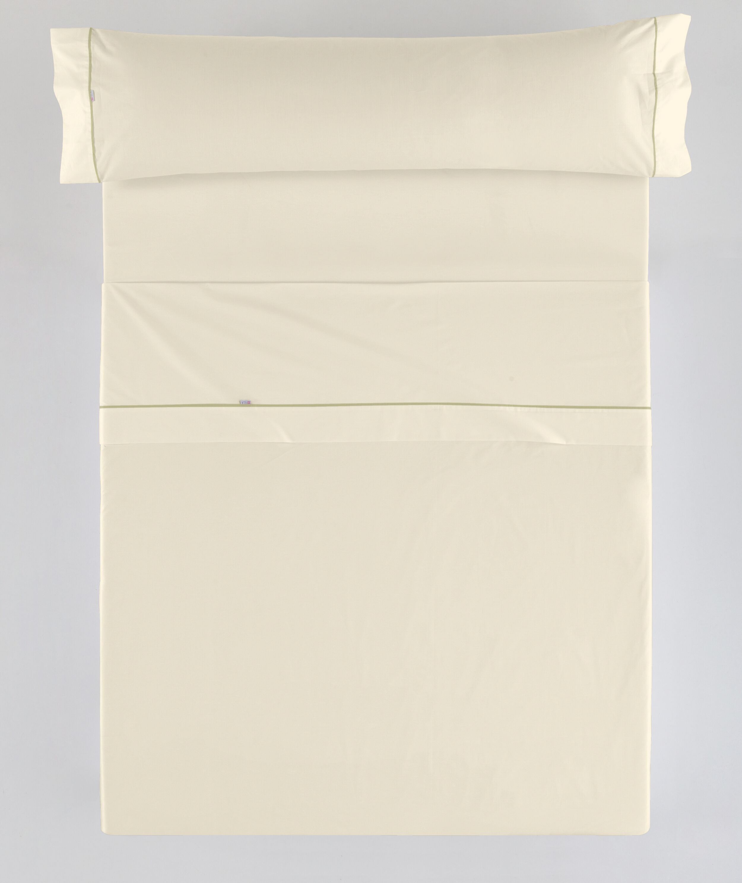 Completo lenzuola panna - letto 150 (3 pezzi) - 100% cotone - 144 fili. Peso: 115