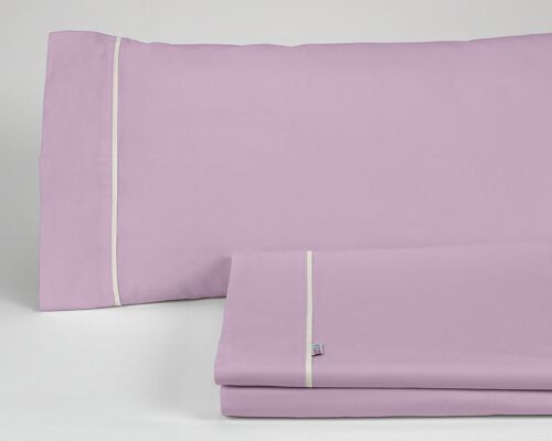 Juego de sábanas color malva - Cama de 105 (3 piezas) - 100% algodón - 144 hilos. Gramage: 115