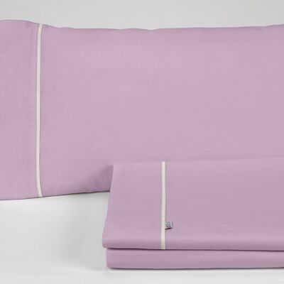 Parure de draps Mauve - Lit 135/140 (3 pièces) - 100% coton - 144 fils. Poids : 115