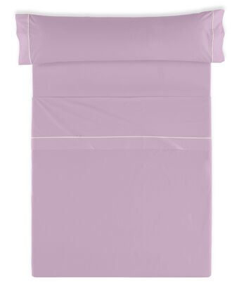 Parure de draps Mauve - Lit 135/140 (3 pièces) - 100% coton - 144 fils. Poids : 115 2