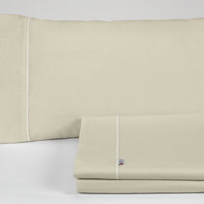 Completo lenzuola color pietra - letto 105 (3 pezzi) - 100% cotone - 144 fili. Peso: 115