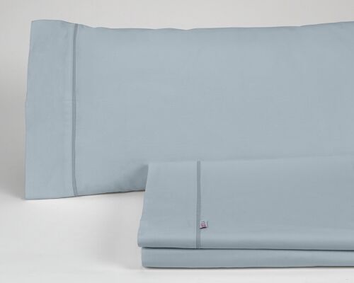 Juego de sábanas color plata - Cama de 135/140 (3 piezas) - 100% algodón - 144 hilos. Gramage: 115