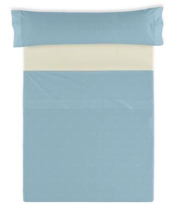 Ensemble de draps bleu Cuca. Lit de 150 (2 alm) cm. 4 pièces 3