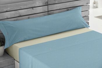 Ensemble de draps bleu Cuca. Lit de 160 cm. 4 pièces 2