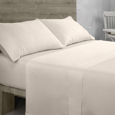 Natural color organic cotton sheet set. Hemstitch finish. 180 cm bed. 4 pieces