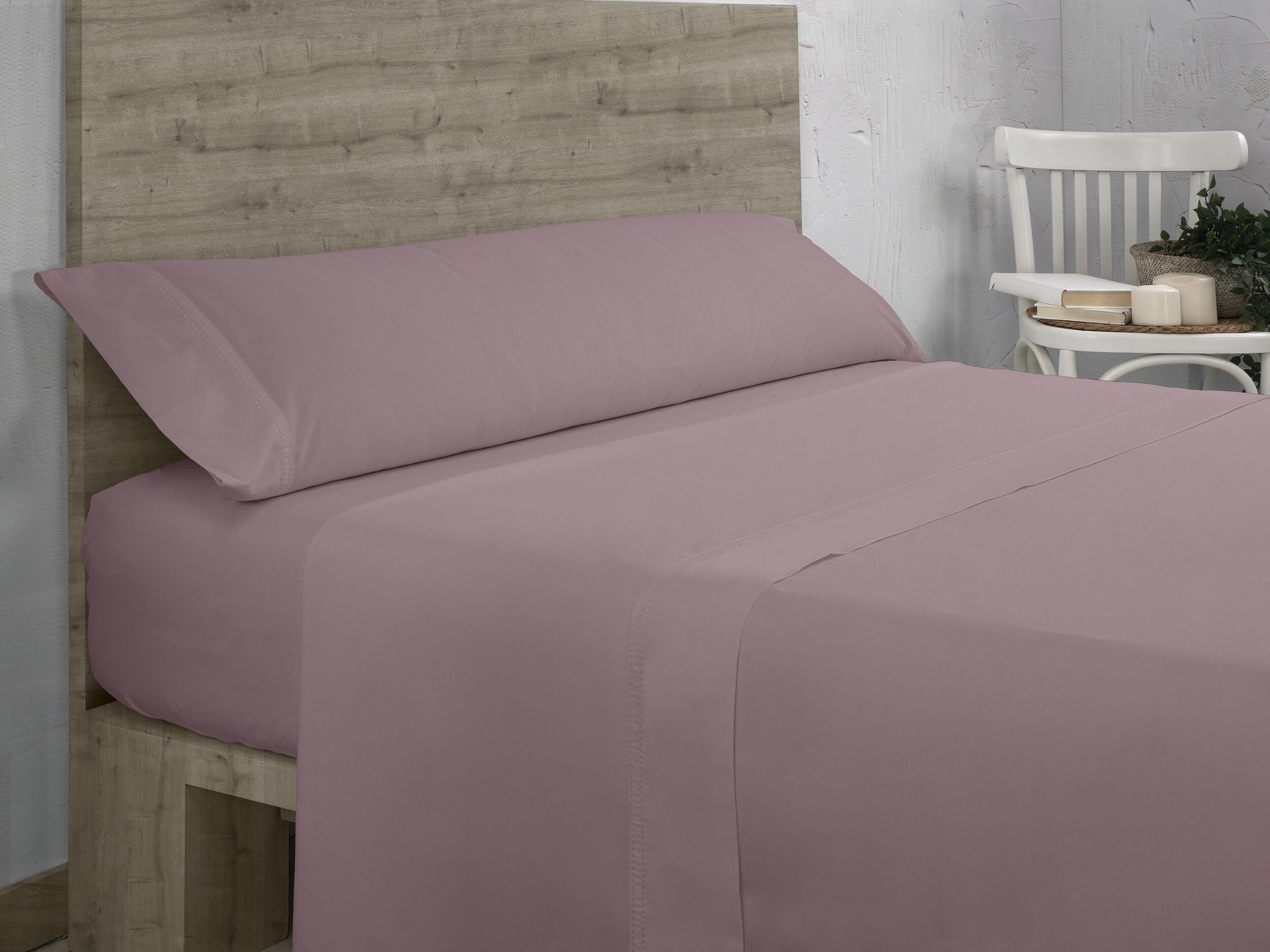 Nectar-Bettlakenset aus Bio-Baumwolle. Doppelt genähtes Finish. 200 cm Bett. 4 Stück