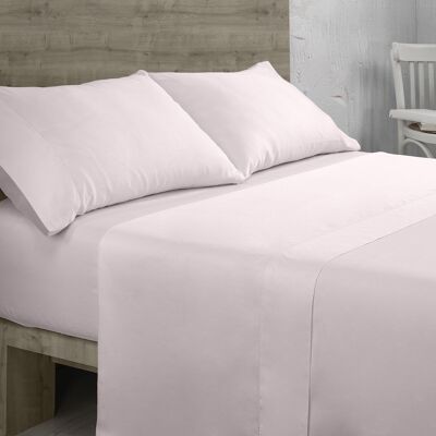 Pink organic cotton sheet set. Hemstitch finish. 105 cm bed. 3 pz