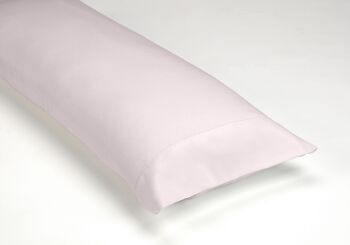 Ensemble de draps en coton biologique rose. Finition ajourée. Lit de 105 cm. 3 pièces 3