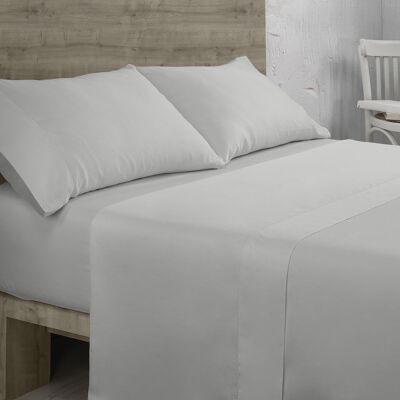 Perlmutt-Bettlaken-Set aus Bio-Baumwolle. Hohlsaum-Finish. 135/140 cm breites Bett. 3 Stück