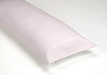 Ensemble de draps en coton biologique rose. Finition ajourée. Lit de 200 cm. 4 pièces 3