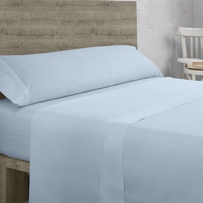 Bettlaken-Set aus Bio-Baumwolle mit Fadenzahl 200, himmelblau. 150 cm breites Bett