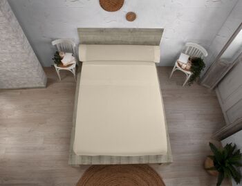 Ensemble de draps en coton biologique 200 fils, taupe. Lit 150cm (3 pièces) 2