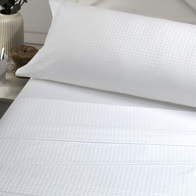 Juego de sábanas de satén Atia color blanco. Cama de 105 cm. 3 piezas