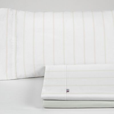 Ensemble de draps en coton Rita couleur pierre. Lit de 90cm. 3 pièces
