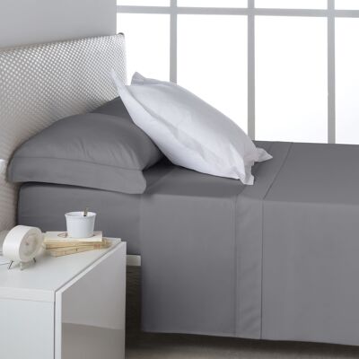 Titanium satin sheet set. 150 cm bed. 3 pz