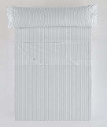 Ensemble de draps en satin effet rayé nacré. Lit de 105 cm. 3 pièces 3