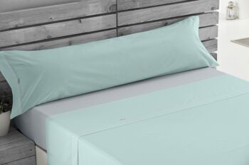 Parure de lit Greta Aqua – Lit 150 (3 pièces) – 100 % coton – 200 fils. Poids : 125 3