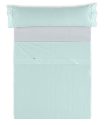 Parure de draps Greta aqua color - lit 90 (3 pièces) - 100% coton - 200 fils. Poids : 125 2