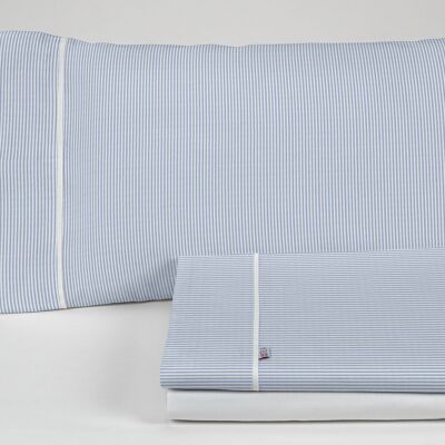 Greta blue sheet set - 160 bed (4 pieces) - 100% cotton - 200 threads. Weight: 125