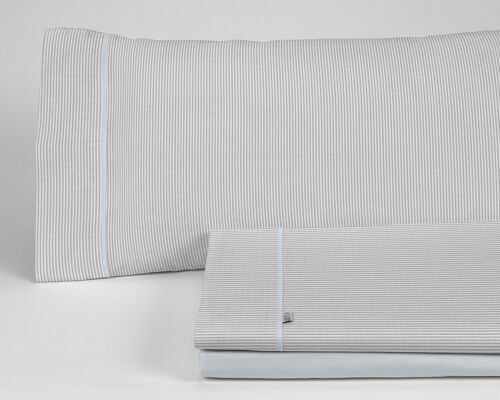 Juego de sábanas Greta color perla - Cama de 135/140 (3 piezas) - 100% algodón - 200 hilos. Gramage: 125