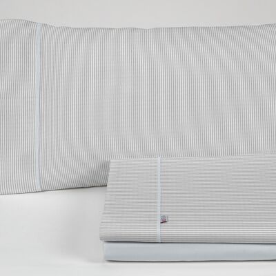 Completo lenzuola Greta colore perla - letto 135/140 (3 pezzi) - 100% cotone - 200 fili. Peso: 125